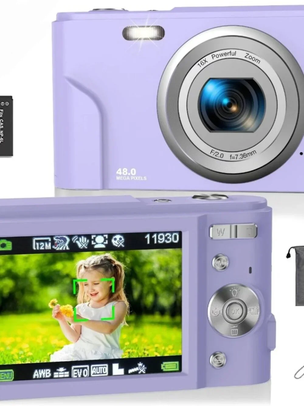 NEW Auto Focus Digital Camera, Full HD 1080P/48MP Mini Digital Camera